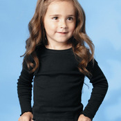 Toddler Baby Rib Long Sleeve Tiny Tee with Scalloped Edges